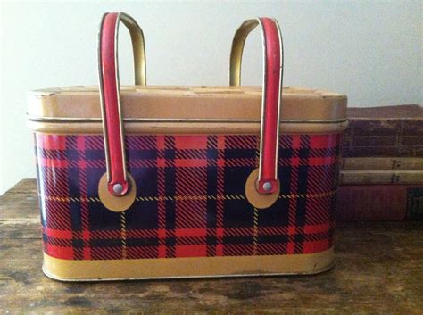 vintage metal picnic box|b&m picnicware.